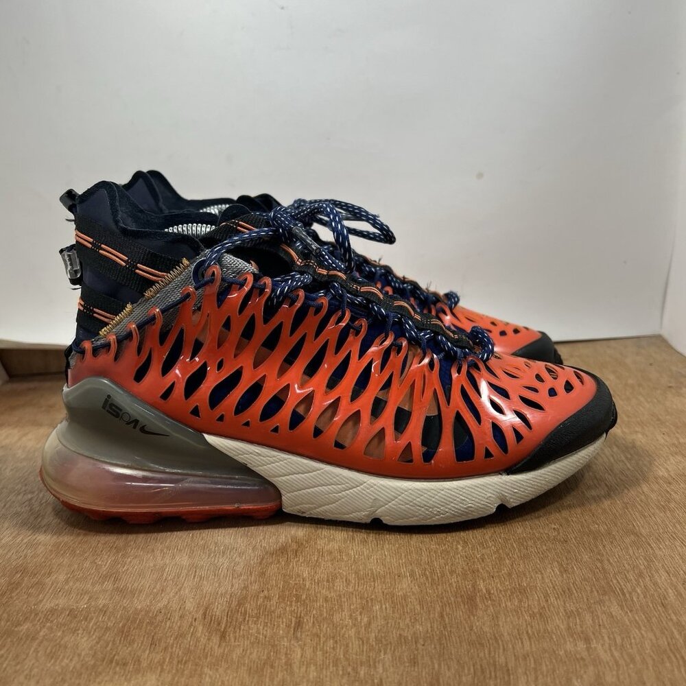 Nike Air Max 270 ISPA Men Size 7.5 Blue Void/Terra Orange BQ1918 400